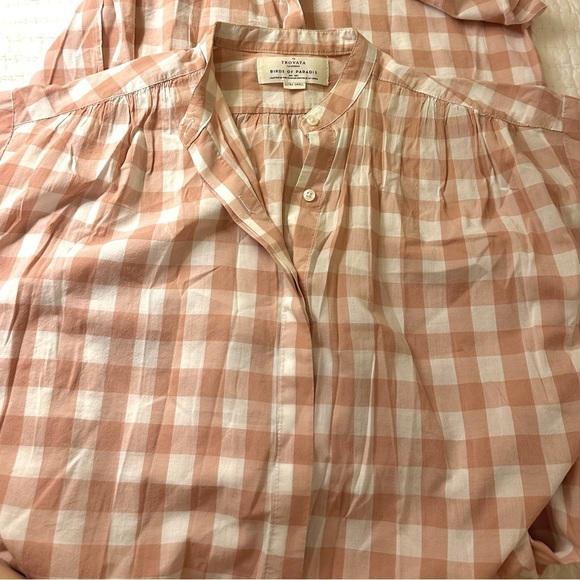 Trovata Brids of Paradise Astrid Easy Shirt Dress - Blush check XS - Picture 4 of 6
